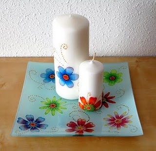 Bandeja de cristal con decoupage 1