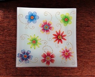 Bandeja de cristal con decoupage 2