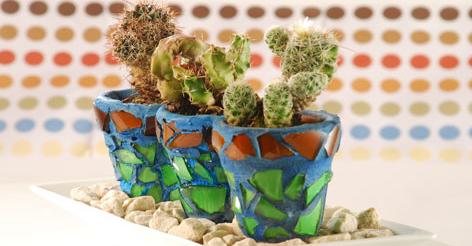 Macetas decoradas con ceramicas 4 Macetas decoradas con ceramicas 4