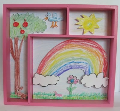 Manualidades en casa: Un cuadro 3D con los dibujos de tus niños