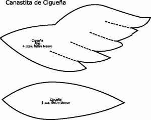 Moldes completos de la cigüeña de fieltro2