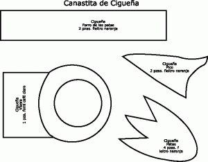 Moldes completos de la cigüeña de fieltro3