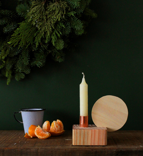 Un sencillo candelabro de madera y cobre guÃa de manualidades Carton Ideas Candelabros