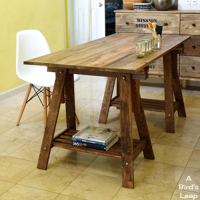 Construye una mesa rústica con caballetes guÃa de manualidades