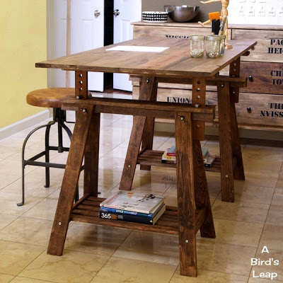 Construye una mesa rústica con caballetes guÃa de manualidades
