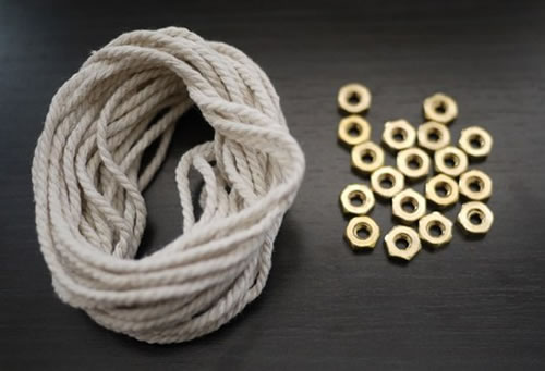 Pulsera con tuercas paso a paso - materiales