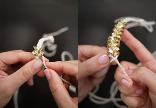 Pulsera con tuercas paso a paso 3