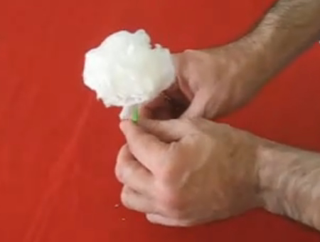 Origami un clavel con papel higiénico Origami un clavel con papel higiénico