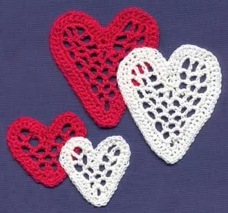 Corazones para decorar a crochet Corazones para decorar a crochet