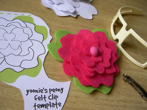 Diadema con flor de fieltro movible6 Diadema con flor de fieltro movible6