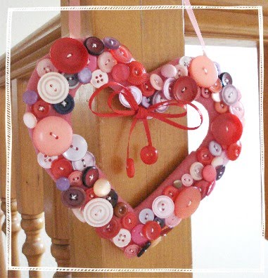 Manualidades del Dia de los Enamorados Corazón de botones