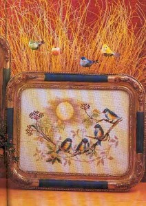 Punto Cruz tiernos pajaritos para decorar una bandeja Punto Cruz tiernos pajaritos para decorar una bandeja