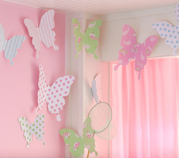 Manualidades con papel mariposas para la pared1l