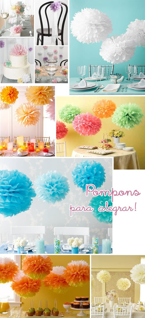 Pompones de papel para decorar