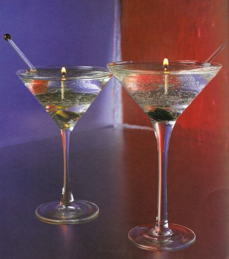 Velas estilo Martini para fiestas
