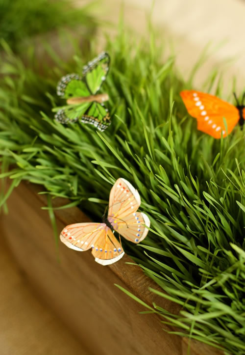 Centro de mesa natural y con mariposas de papel 2