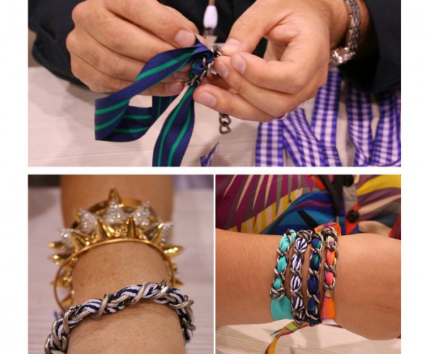 pulseras con tela y cadenas 1