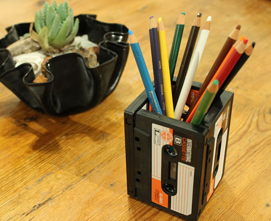 Portalápices con cassettes