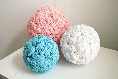 Bolas con flores de papel 1