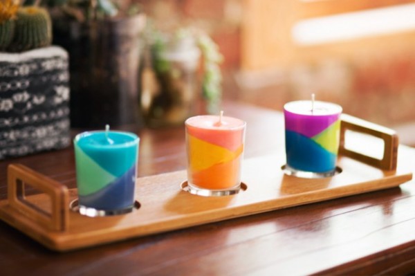 Velas decorativas con crayones 1