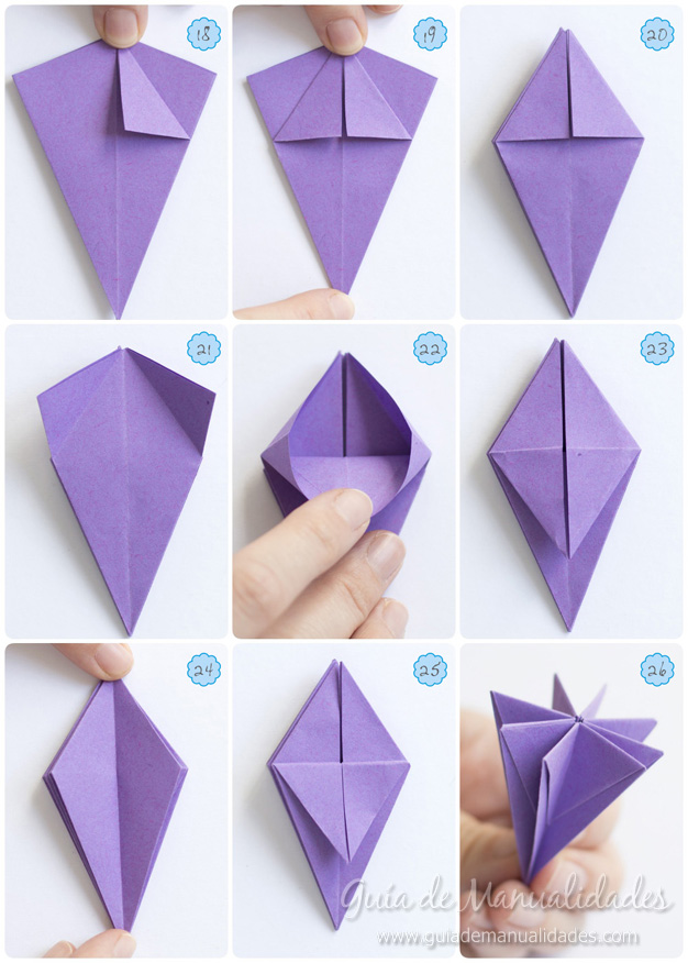 Lirio de agua origami 7