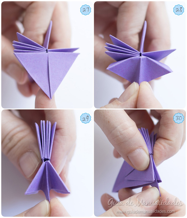 Lirio de agua origami 8