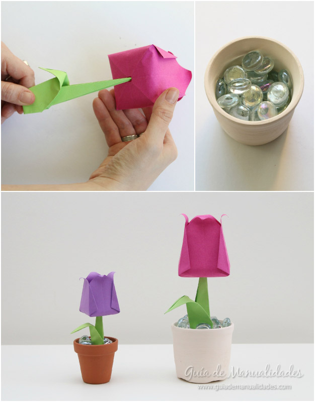 Tulipanes de origami 11