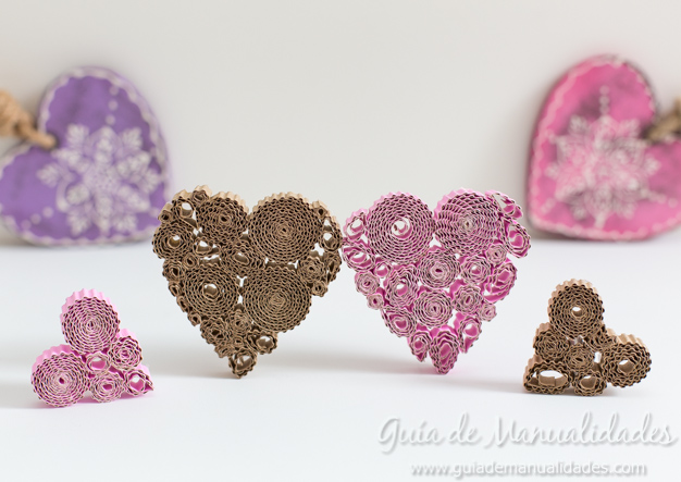 Corazones quilling cartón 1