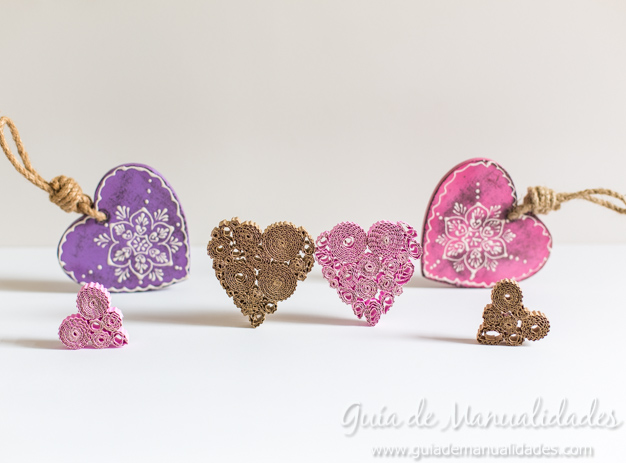 Corazones quilling cartón 14