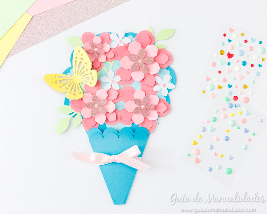 Tarjeta DIY ramo de flores 13