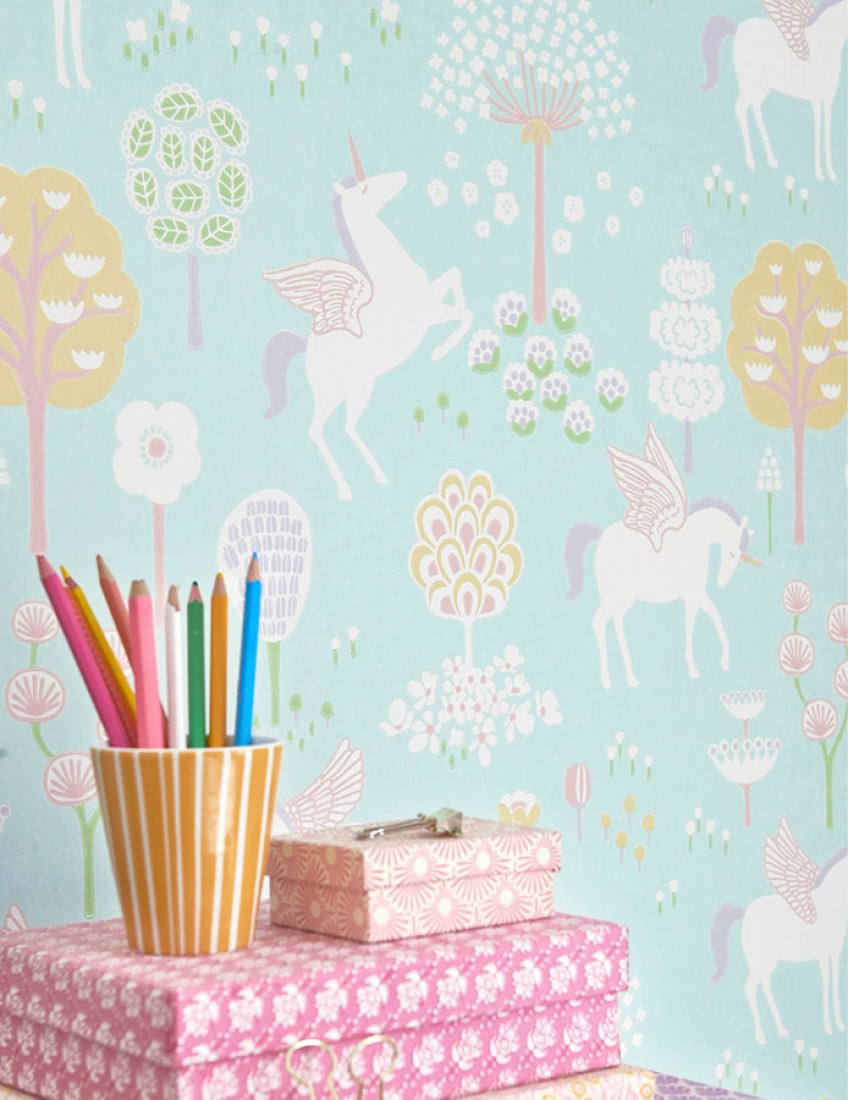 Decoración del craftroom con papel pintado 7