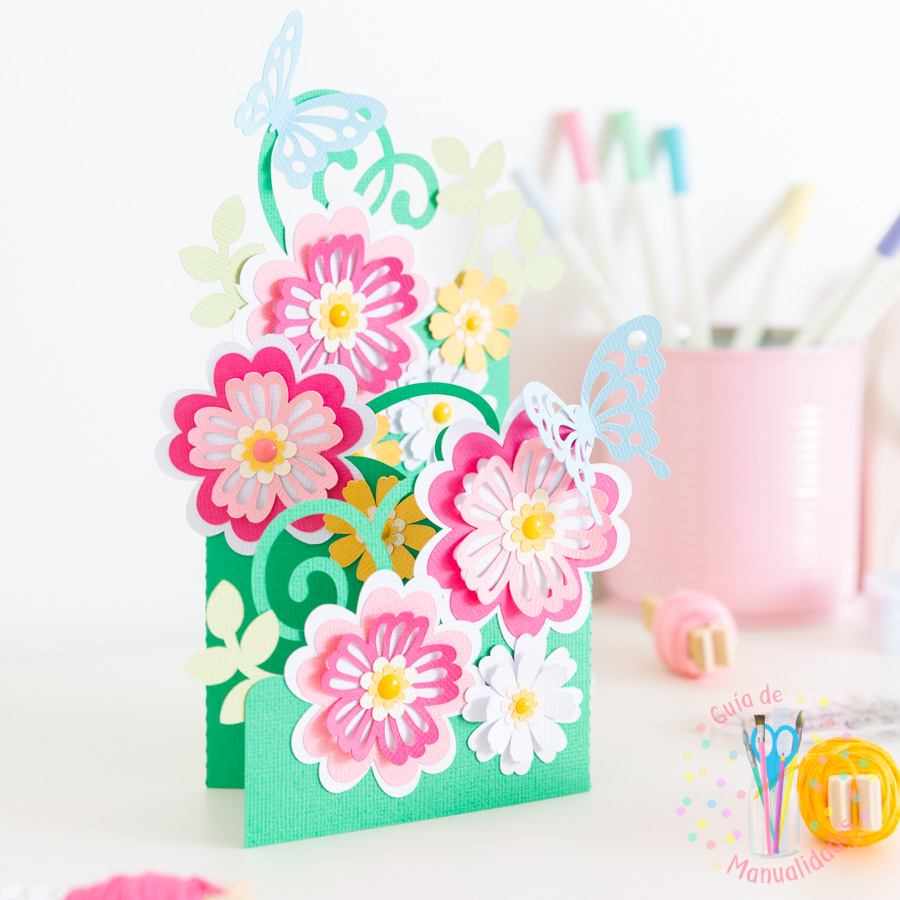 Tarjeta ramo de flores con Scanncut 1